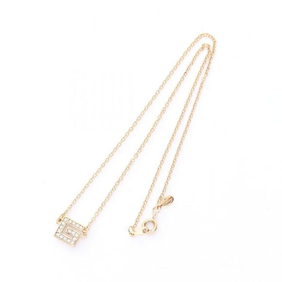 Givenchy Square G Logo Necklace Gold Rhinestone - Picture 4 of 5